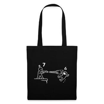 7e anniversaire Fête d’anniversaire 7 cadeaux de garçon - Sac en tissu - noir - Devant