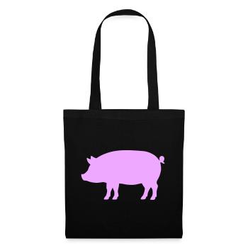 Silhouette de cochon - Sac en tissu - noir - Devant