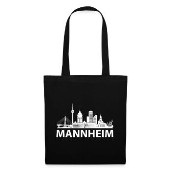 MANNHEIM Skyline weiss - Stoffbeutel - Schwarz - Vorne