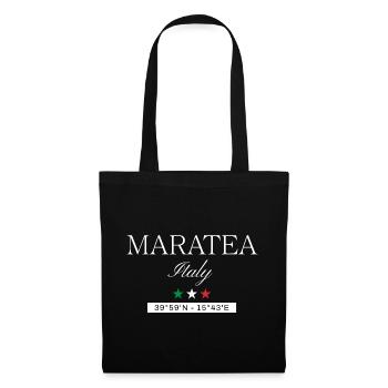 Maratea Italien Souvenir – Reise minimalistisch - Stoffbeutel - Schwarz - Vorne