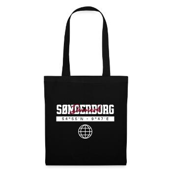 Sonderburg Dänemark Koordinaten Reise Souvenir - Stoffbeutel - Schwarz - Vorne