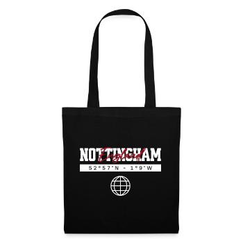 Nottingham England Koordinaten Reise Souvenir - Stoffbeutel - Schwarz - Vorne