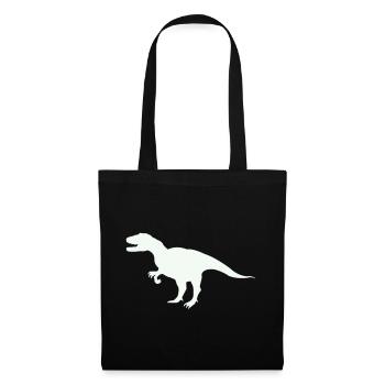 T-Rex Silhouette im Retro-Look - Stoffbeutel - Schwarz - Vorne