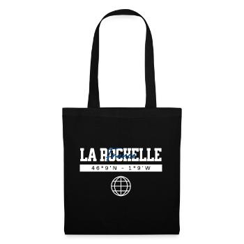 La Rochelle Frankreich Koordinaten Reise Souvenir - Stoffbeutel - Schwarz - Vorne