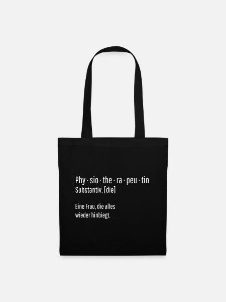 Physiotherapeutin Substantiv Definition Geschenk - Stoffbeutel - Schwarz