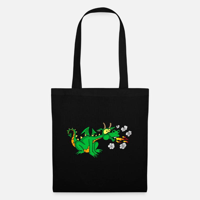 Dragon vert - Sac en tissu - noir