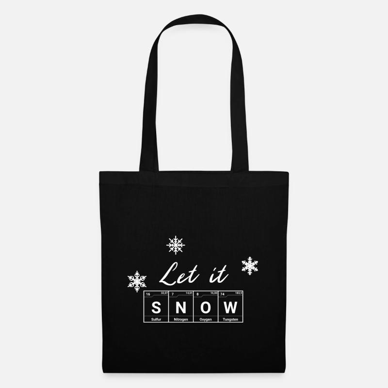 Let It SNOW - Periodensystem Chemie Weihnachten - Stoffbeutel - Schwarz