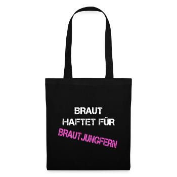 Braut | Brautjungfern | Junggesellenabschied - Stoffbeutel - Schwarz - Vorne