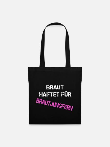 Braut | Brautjungfern | Junggesellenabschied - Stoffbeutel - Schwarz
