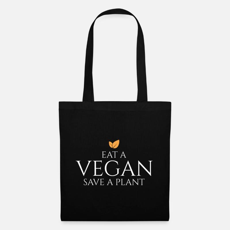 Anti Vegan - Rette eine Pflanze - Stoffbeutel - Schwarz
