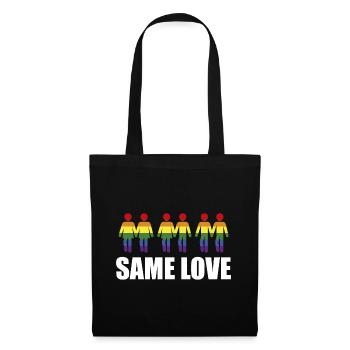 Same Love Regenbogen Flagge Homoehe LGBT - Stoffbeutel - Schwarz - Vorne