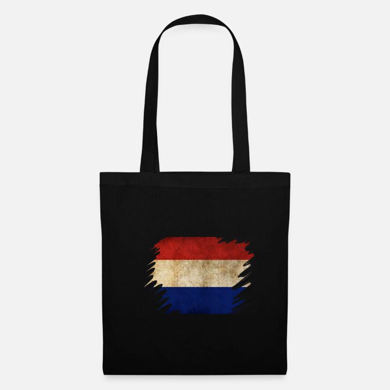 Grunge Holländisches Flaggendesign - Stoffbeutel - Schwarz