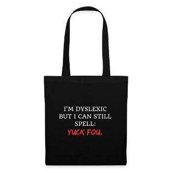 dyslexie - Sac en tissu - noir - Devant