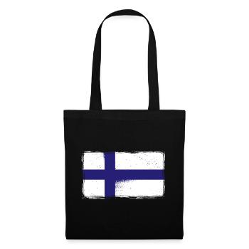 Finland Flag Vintage Suomi Finnish Flag - Tote Bag - black - Front