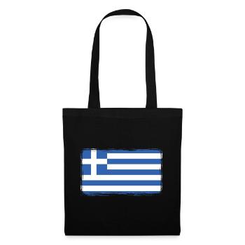 Grèce Drapeau Hellas Athènes Crète Kos Vintage - Sac en tissu - noir - Devant