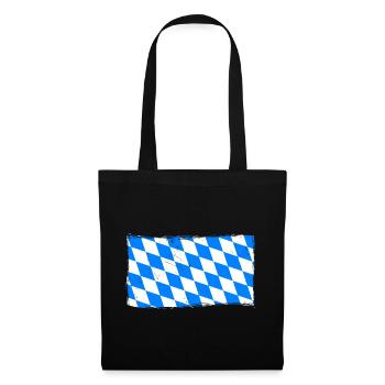 Bayern Flagge Used Look Bayerische Fahne Vintage - Sac en tissu - noir - Devant