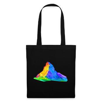 Cervin, montagne, triangles colorés, Triangles, Alpes - Sac en tissu - noir - Devant