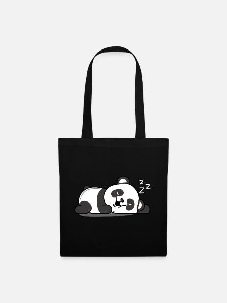 Schlafender Panda - Stoffbeutel - Schwarz