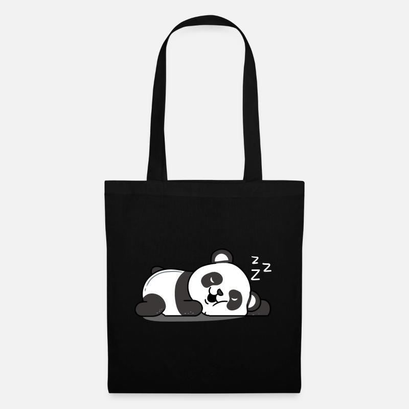Schlafender Panda - Stoffbeutel - Schwarz