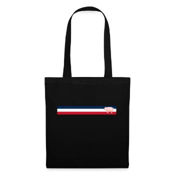 Drapeau français Cochon - Agriculteur français - Sac en tissu - noir - Devant
