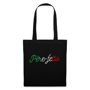 PERE FETTO Geschenkidee Humor Italienischer Papa - Stoffbeutel - Schwarz - Vorne