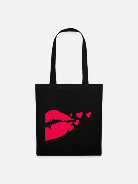 Partnershirt Kiss 2 Frau - Stoffbeutel - Schwarz