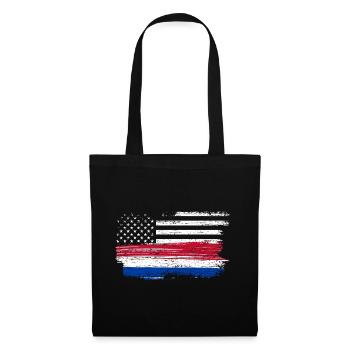 Grunge Flag Brushstroke Americana - Tote Bag - black - Front