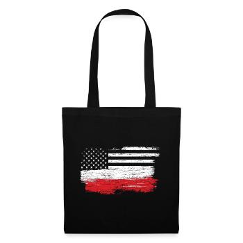 Brushed U.S. Flag Art - Tote Bag - black - Front