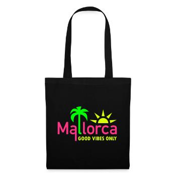 Mallorca, good vibes only (palm tree, sun) - Tote Bag - black - Front