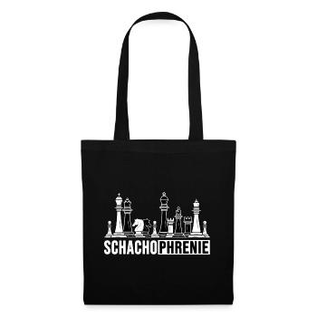 schach schachbrett schachfigur schachmatt - Stoffbeutel - Schwarz - Vorne