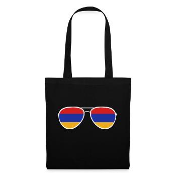 Armenia Armenien Sonnenbrille Armenian Flagge Flag - Stoffbeutel - Schwarz - Vorne
