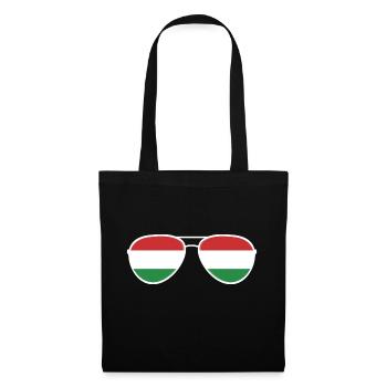 Ungarn Hungary Flagge Sonnenbrille Ungarisch - Stoffbeutel - Schwarz - Vorne