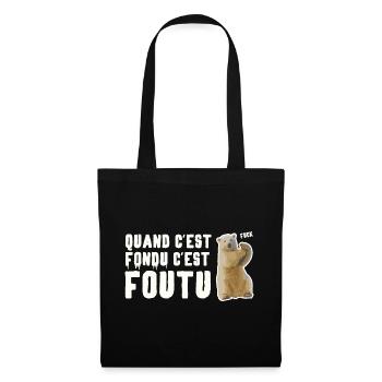 Réchauffement climatique ours climat - Sac en tissu - noir - Devant
