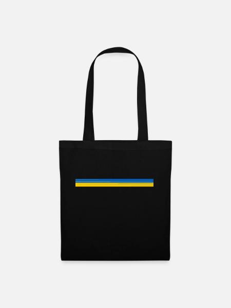 Ukraine, Flagge - Stoffbeutel - Schwarz