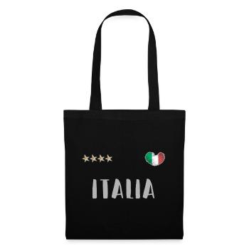 Italien Fußball Trikot Italienische Flagge - Stoffbeutel - Schwarz - Vorne