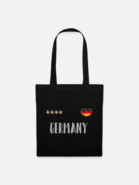 Deutschland Fußball Trikot Deutsche Flagge - Stoffbeutel - Schwarz