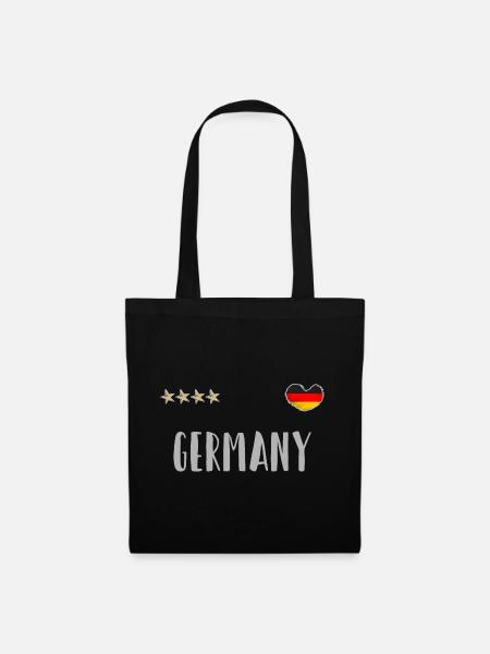 Deutschland Fußball Trikot Deutsche Flagge - Stoffbeutel - Schwarz