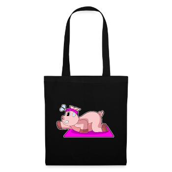 Gymnastique de fitness Yoga des cochons - Sac en tissu - noir - Devant