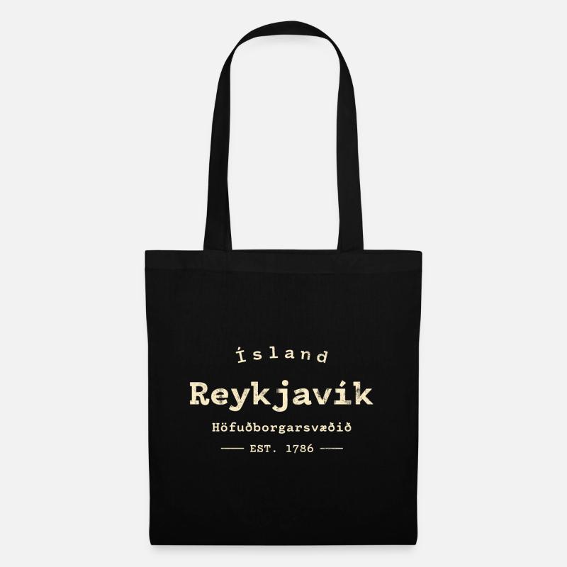 Isländisches Reykjavik Est 1786 - Stoffbeutel - Schwarz