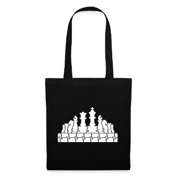 Heartbeat Chessboard Chess Pieces Symbol Logo - Tote Bag - black - Front