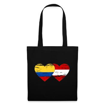 Colombia Austria Flag Heart Used - Tote Bag - black - Front