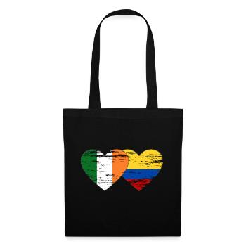 Irlande Colombie drapeau coeur utilisé - Sac en tissu - noir - Devant