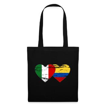 Italy Colombia Flag Heart Used - Tote Bag - black - Front
