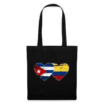 Cuba Colombie Drapeau Coeur Utilisé - Sac en tissu - noir - Devant