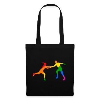 Duo de patineurs colorés - Sac en tissu - noir - Devant