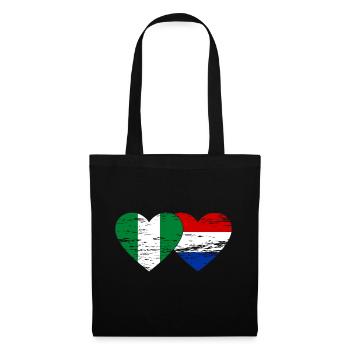 Drapeau du Nigeria Hollande Coeur - Sac en tissu - noir - Devant