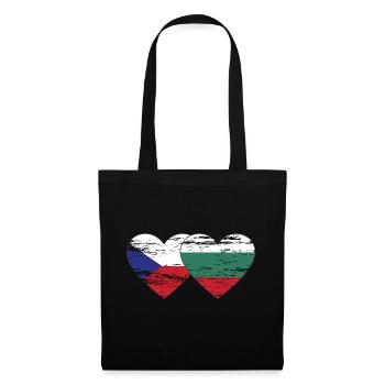 République tchèque bulgare drapeau coeur utilisé - Sac en tissu - noir - Devant