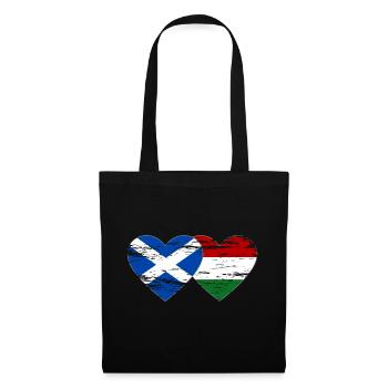 Scotland Hungary flag heart used - Tote Bag - black - Front