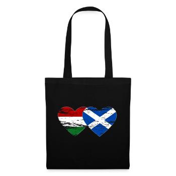 Hungary Scotland Flag Heart Used - Tote Bag - black - Front