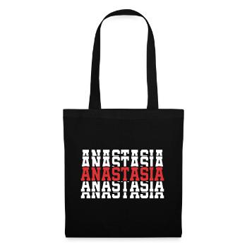 Anastasia t-shirt cadeau texte empilé - Sac en tissu - noir - Devant